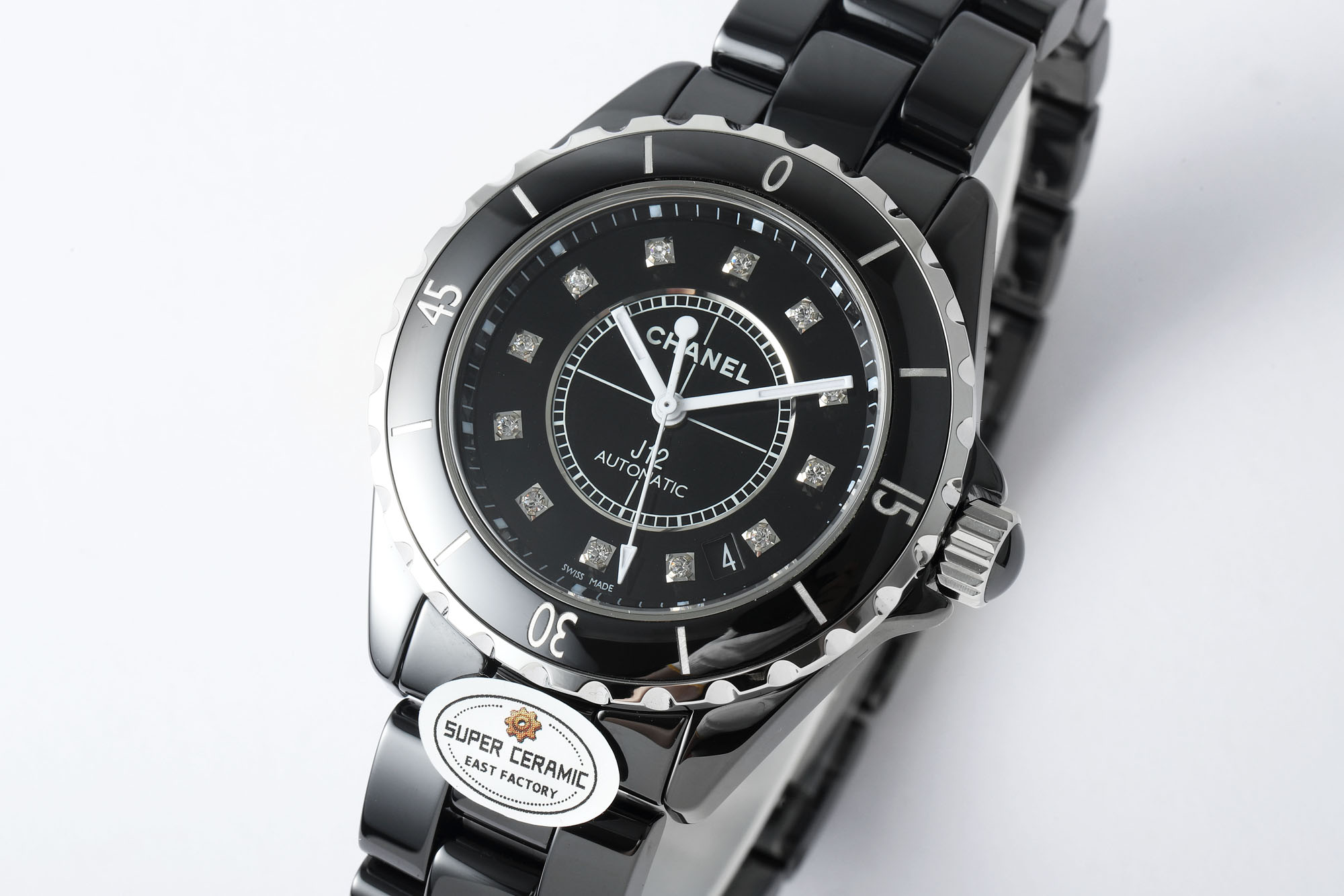 Luxury Chanel J12 38mm Black Ceramic Unisex Watch | Waterproof Chronometer, Date Display