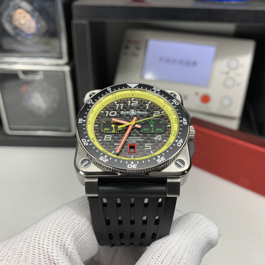 Bell & Ross BR 03-94 RS19 Chronograph - Red Racing Dial, Swiss Automatic, 42mm Steel Case & Bracelet