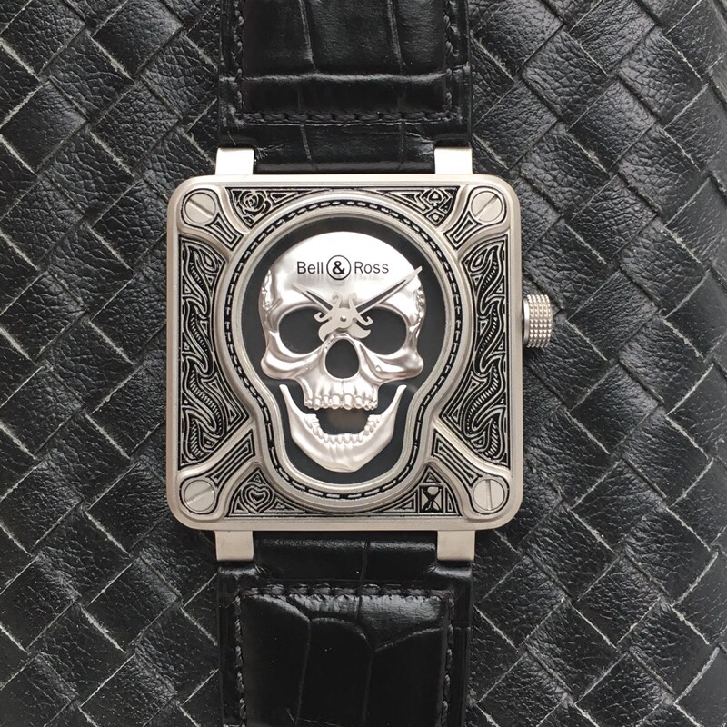Bell & Ross BR 01 Burning Skull - Aviation Series Limited Edition Automatic Men's Watch with Iconic Skull Design