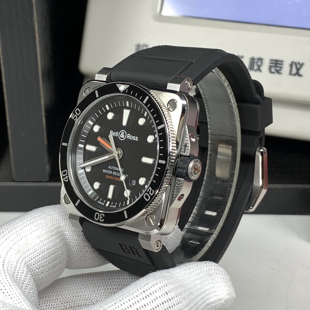 Bell & Ross BR 03-92 Diver 300m Blue Dial BR0392-D-BL-ST/SRB - ISO 6425 Certified, Swiss Automatic, Superluminova® C3 X100, Free Dive Case & Shipping