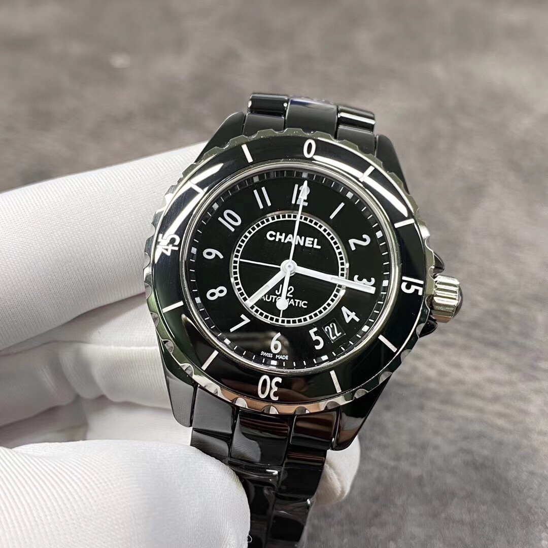 Chanel J12 Intense 38mm Black Ceramic Watch - K-Style Luxury, Swiss Movement, Sapphire Crystal