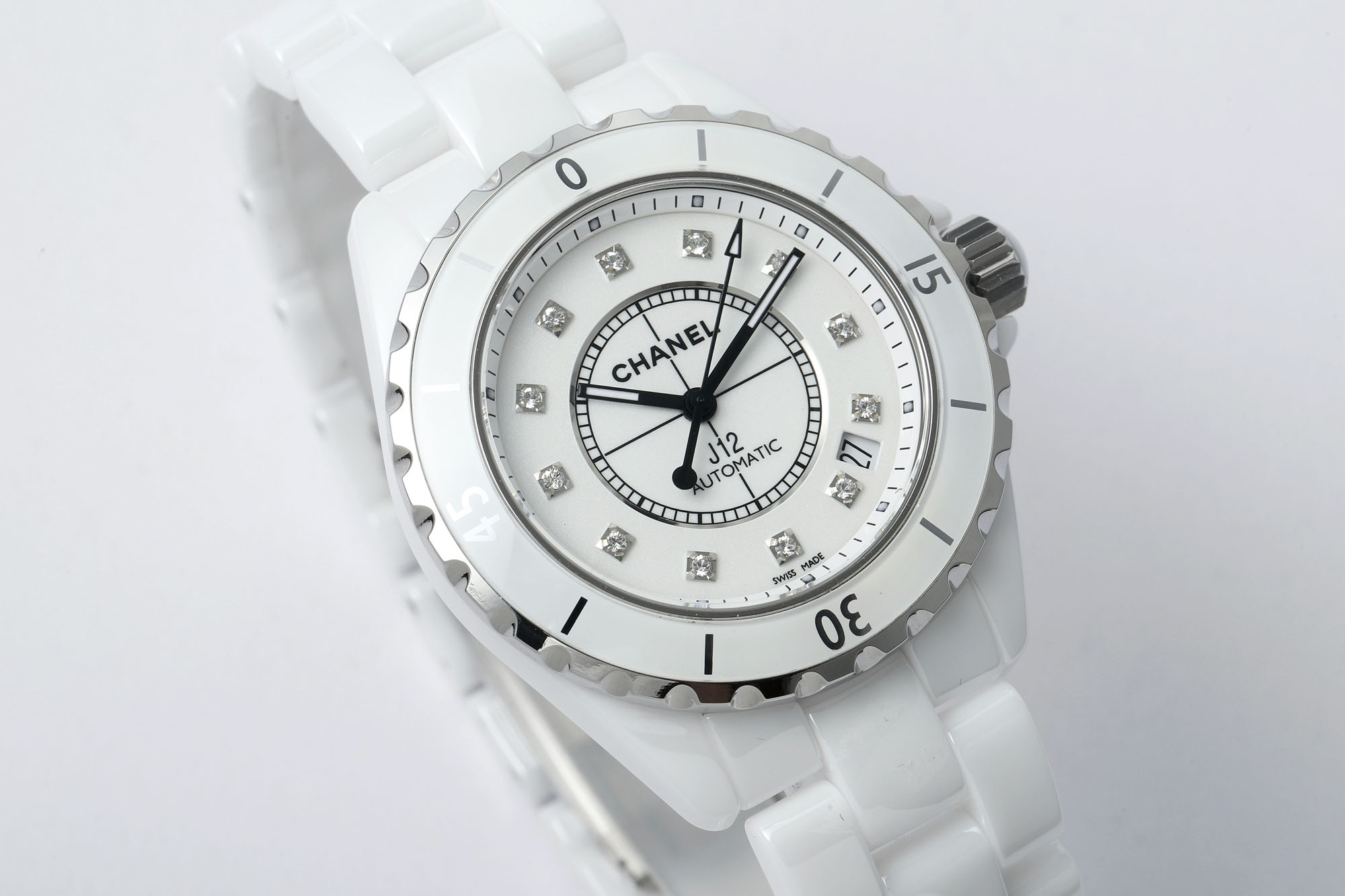 Original Chanel J12 38mm Diamond Bezel Ladies Watch - Certified Prestige, Gift Box Included