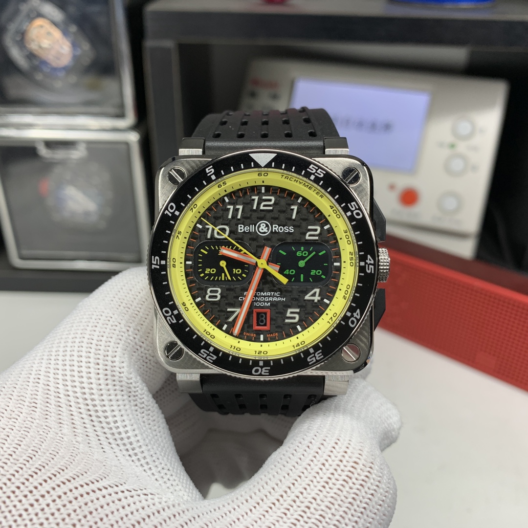 Bell & Ross BR 03-94 RS19 Chronograph - Red Racing Dial, Swiss Automatic, 42mm Steel Case & Bracelet