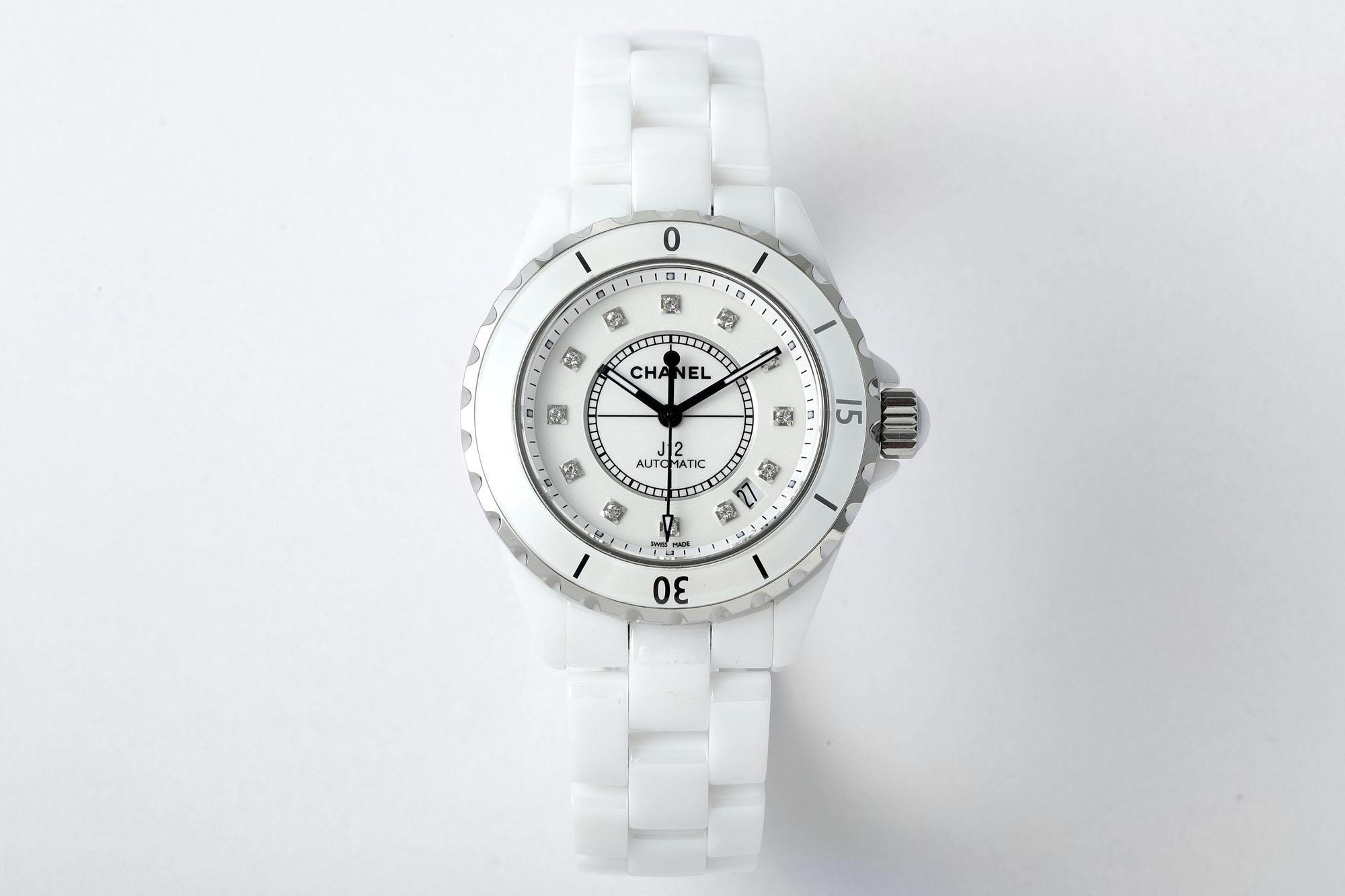 Original Chanel J12 38mm Diamond Bezel Ladies Watch - Certified Prestige, Gift Box Included