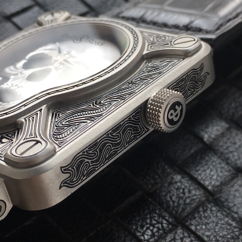 Bell & Ross BR 01 Burning Skull - Aviation Series Limited Edition Automatic Men's Watch with Iconic Skull Design