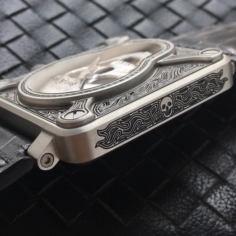 Bell & Ross BR 01 Burning Skull - Aviation Series Limited Edition Automatic Men's Watch with Iconic Skull Design