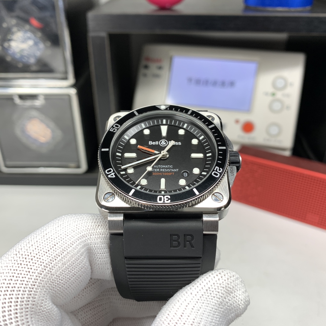 Bell & Ross BR 03-92 Diver 300m Blue Dial BR0392-D-BL-ST/SRB - ISO 6425 Certified, Swiss Automatic, Superluminova® C3 X100, Free Dive Case & Shipping