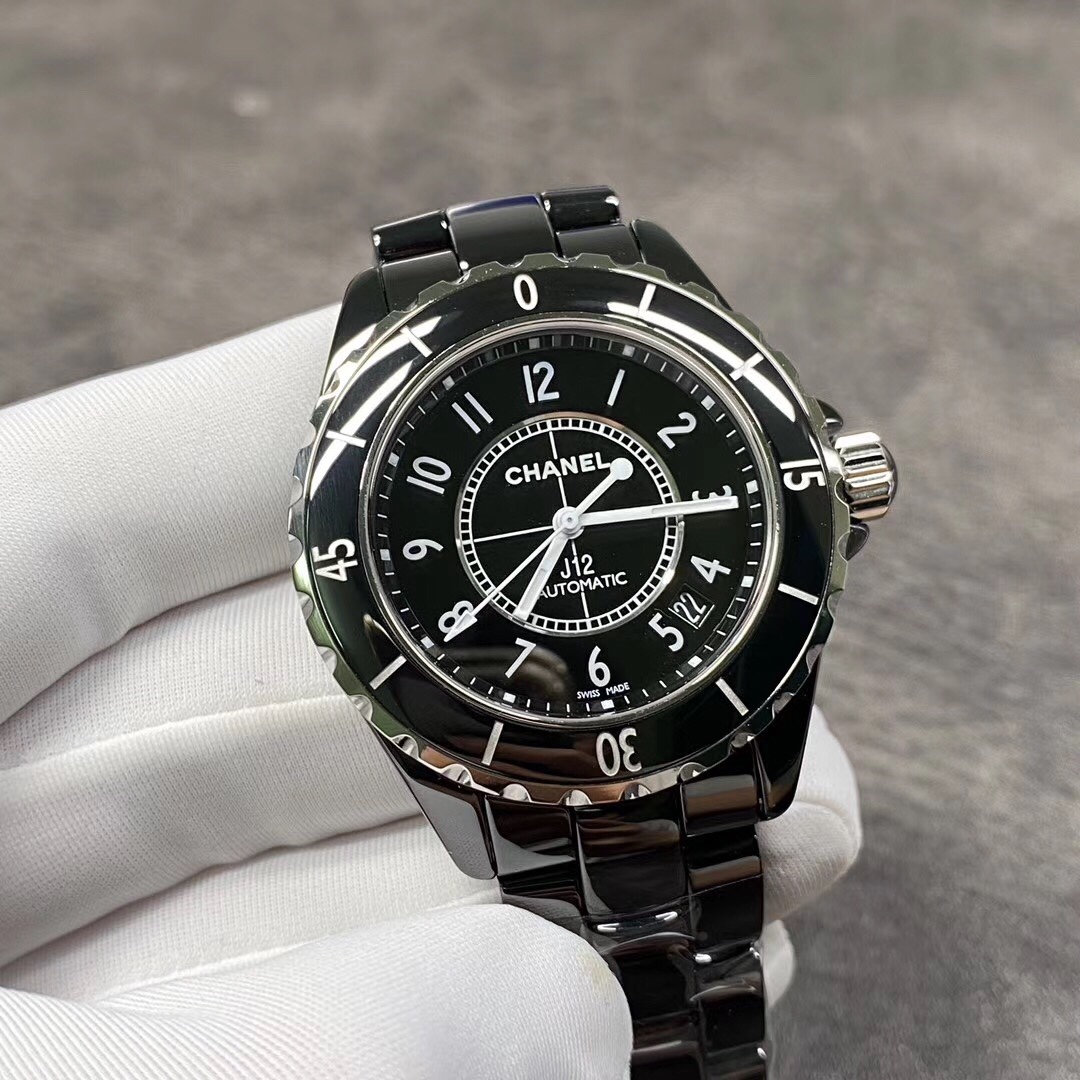 Chanel J12 Intense 38mm Black Ceramic Watch - K-Style Luxury, Swiss Movement, Sapphire Crystal