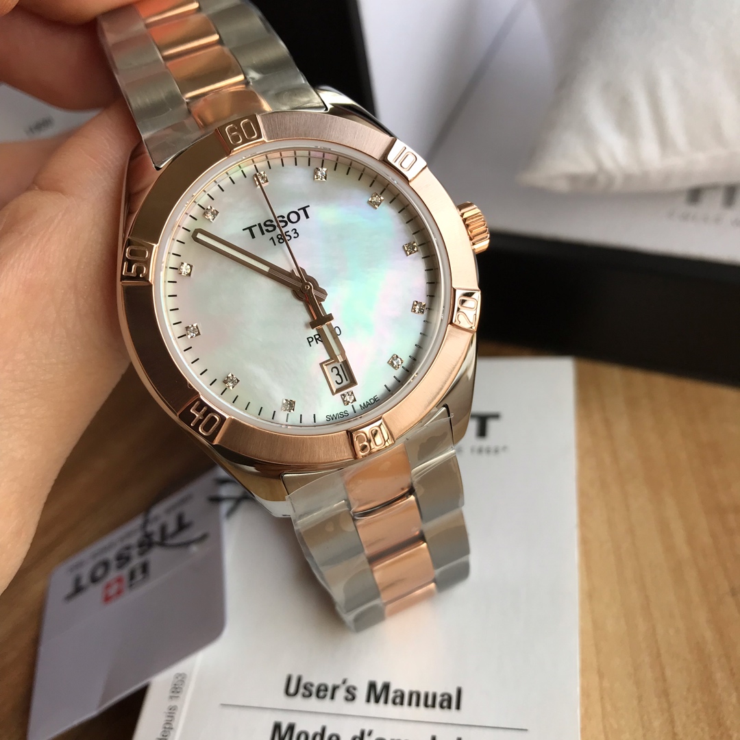 Luxury Set: Authentic Tissot T101-PR100 - Rose Gold Case & Sapphire Crystal | Engravable Bracelet + Fast Delivery