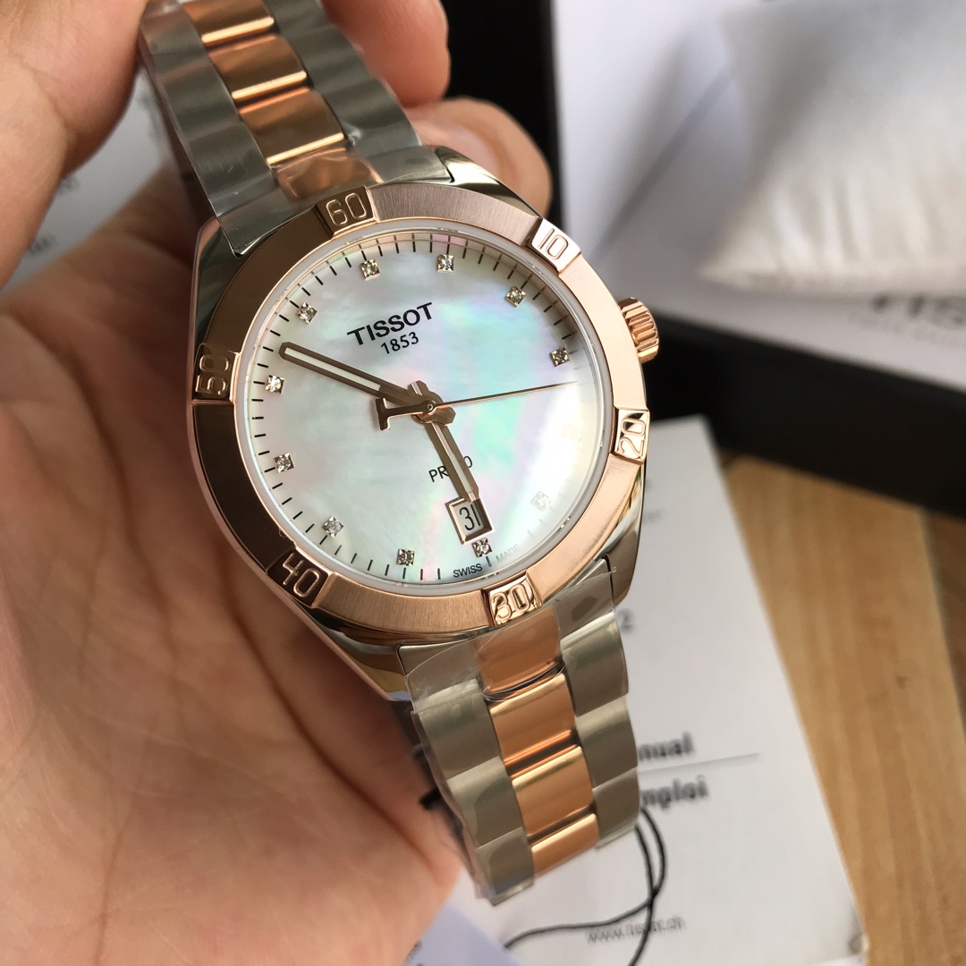 Luxury Set: Authentic Tissot T101-PR100 - Rose Gold Case & Sapphire Crystal | Engravable Bracelet + Fast Delivery