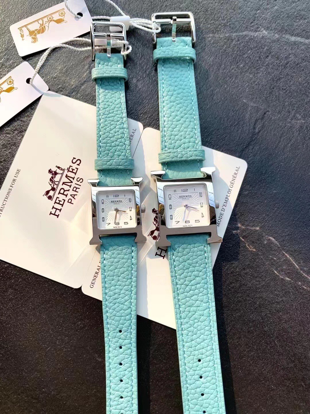 HERMES Heure H Square Case Watch - Stainless Steel Luxury Designer Timepiece