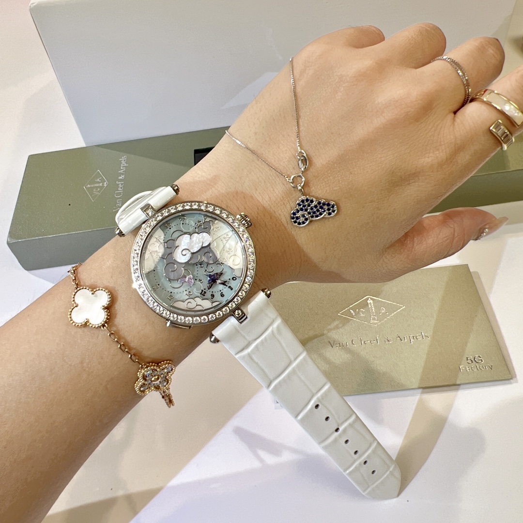 Exclusive Lady Arpels Ronde des Papillons Automatic Watch | Diamond-Set Bezel, Guilloché Enamel Dial, Swiss Craftsmanship