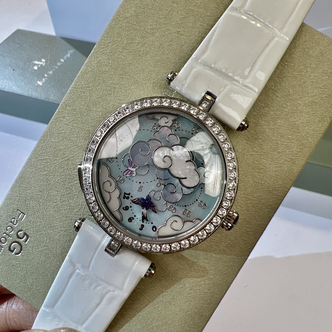 Exclusive Lady Arpels Ronde des Papillons Automatic Watch | Diamond-Set Bezel, Guilloché Enamel Dial, Swiss Craftsmanship