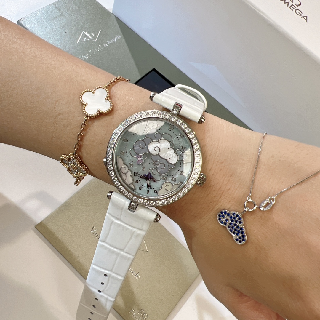 Exclusive Lady Arpels Ronde des Papillons Automatic Watch | Diamond-Set Bezel, Guilloché Enamel Dial, Swiss Craftsmanship