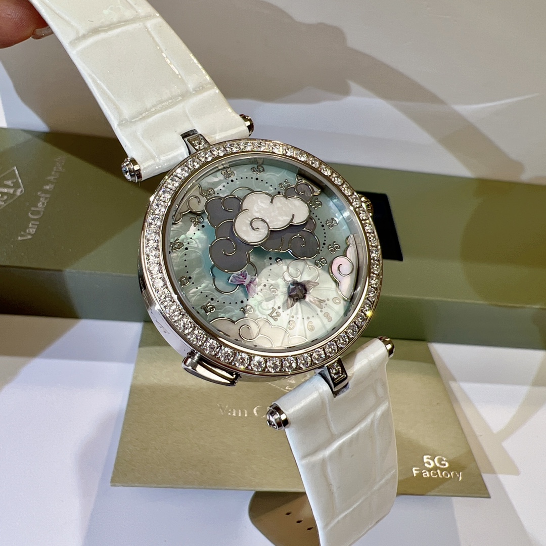 Exclusive Lady Arpels Ronde des Papillons Automatic Watch | Diamond-Set Bezel, Guilloché Enamel Dial, Swiss Craftsmanship