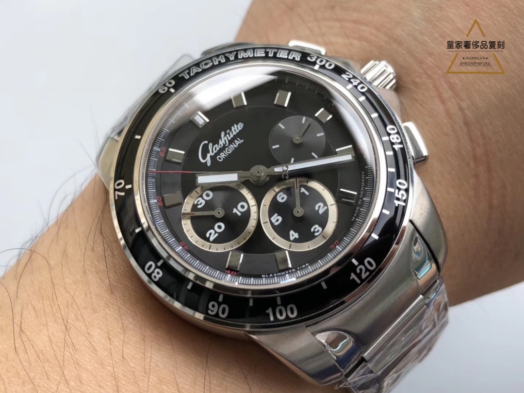 Glashütte Original Sport Evolution Chronograph 39-31-43-03-14 | Authentic German Automatic Watch | Black Dial & Steel Bracelet | New 2025 Release