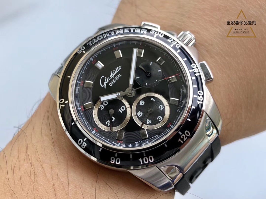 Glashütte Original Sport Evolution Chronograph 39-31-43-03-14 | Authentic German Automatic Watch | Black Dial & Steel Bracelet | New 2025 Release