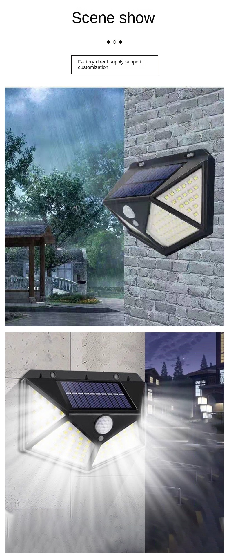 Cross-border hot-selling solar wall lamp home outdoor street lamp waterproof human body induction wall lamp manufacturers in stock.