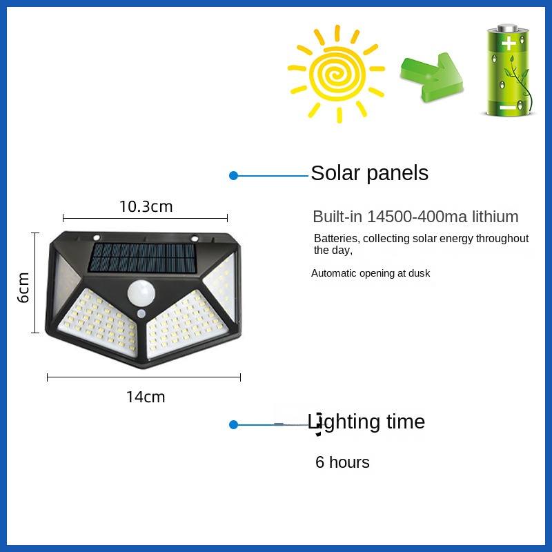 Cross-border hot-selling solar wall lamp home outdoor street lamp waterproof human body induction wall lamp manufacturers in stock.