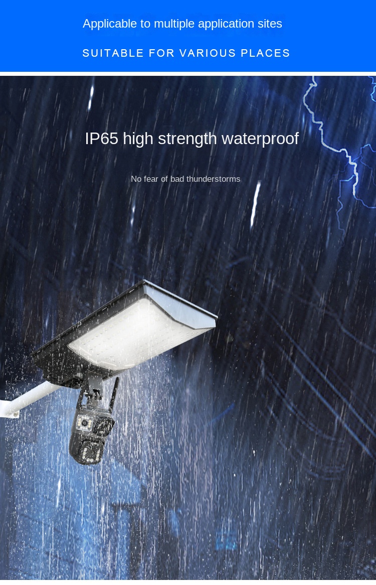 Solar energy integrated monitoring street lamp High-power wall-mounted solar street lamp for outdoor courtyard community