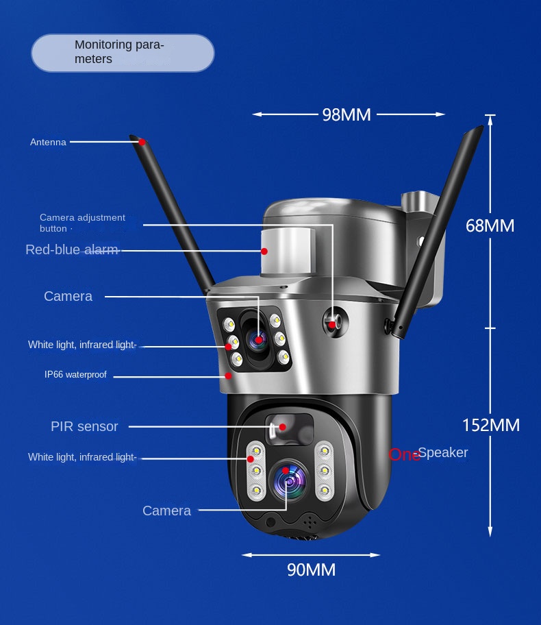 Solar camera monitoring remote outdoor high-definition camera with street lamp, no electricity and no network mobile phone