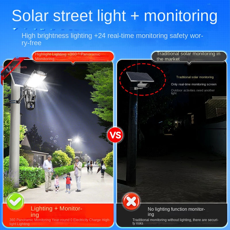 Solar camera monitoring remote outdoor high-definition camera with street lamp, no electricity and no network mobile phone