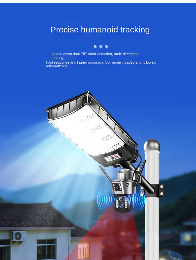 Solar camera monitoring remote outdoor high-definition camera with street lamp, no electricity and no network mobile phone