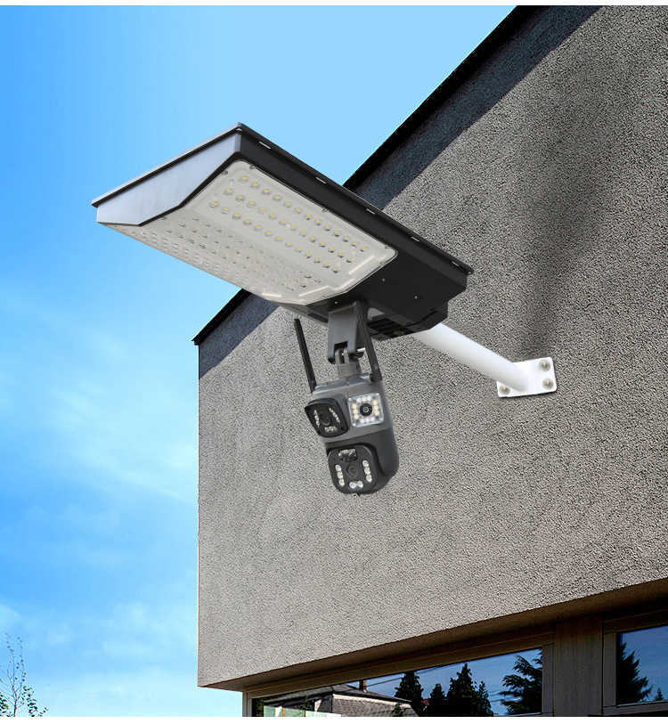 Solar energy integrated monitoring street lamp High-power wall-mounted solar street lamp for outdoor courtyard community