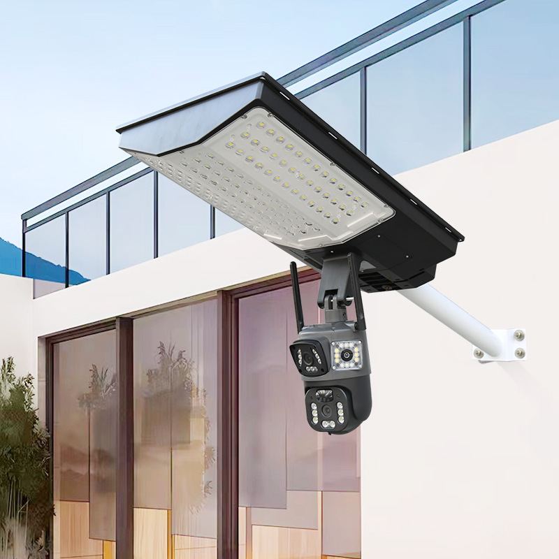 Solar energy integrated monitoring street lamp High-power wall-mounted solar street lamp for outdoor courtyard community