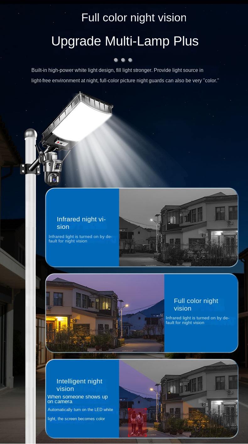 Solar camera monitoring remote outdoor high-definition camera with street lamp, no electricity and no network mobile phone
