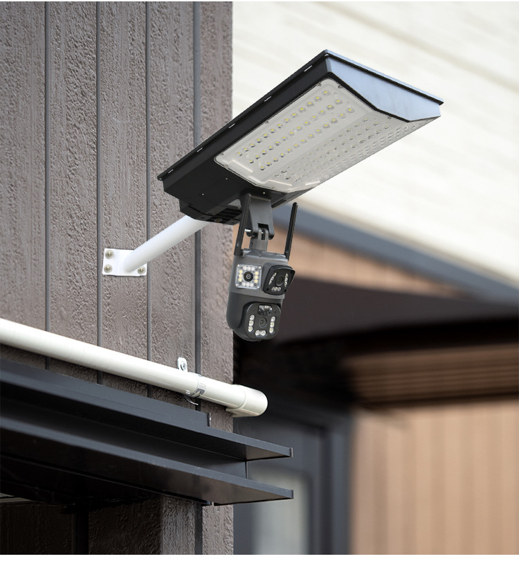 Solar energy integrated monitoring street lamp High-power wall-mounted solar street lamp for outdoor courtyard community