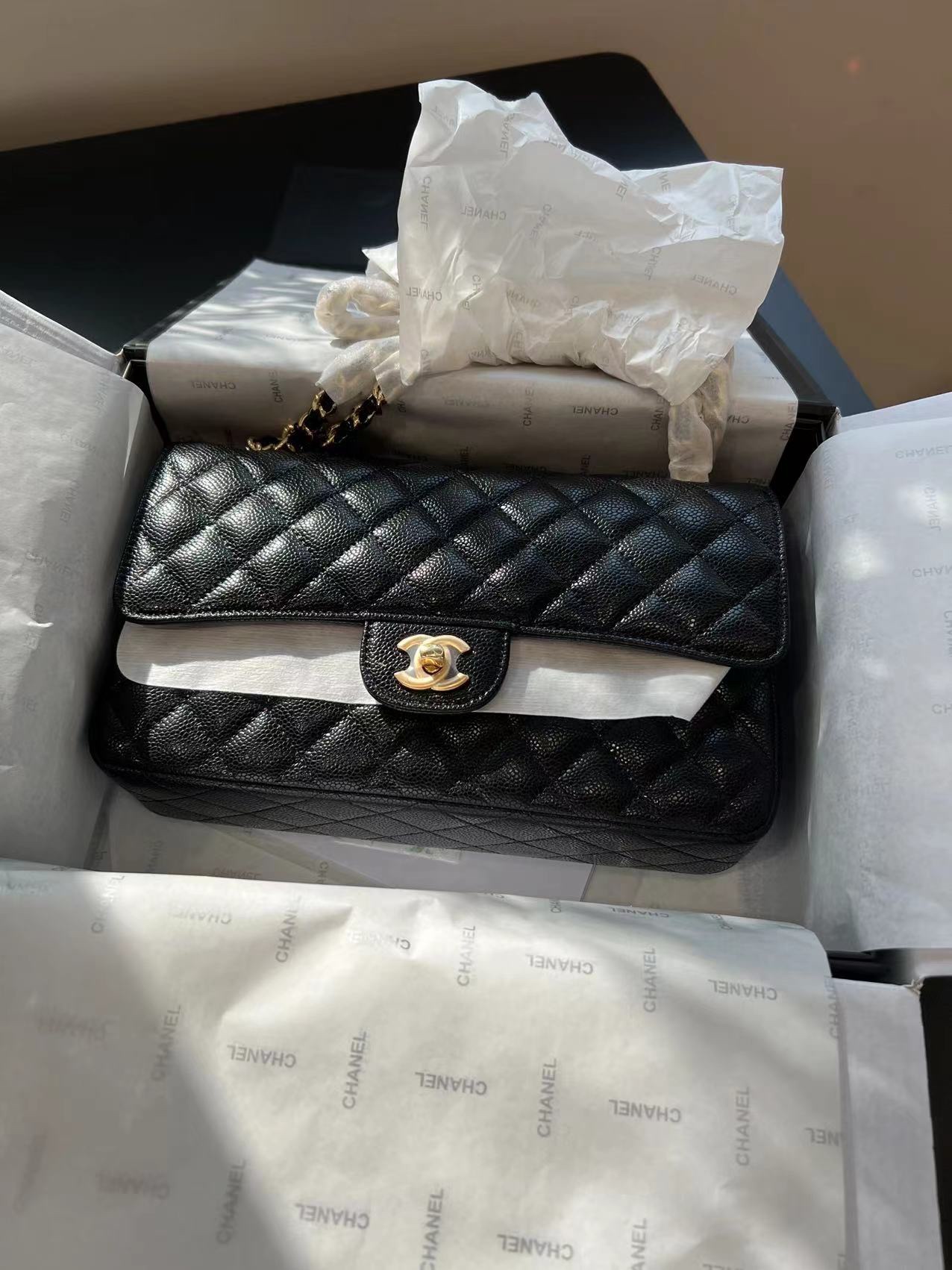 Chanel Cf Black Gold 23