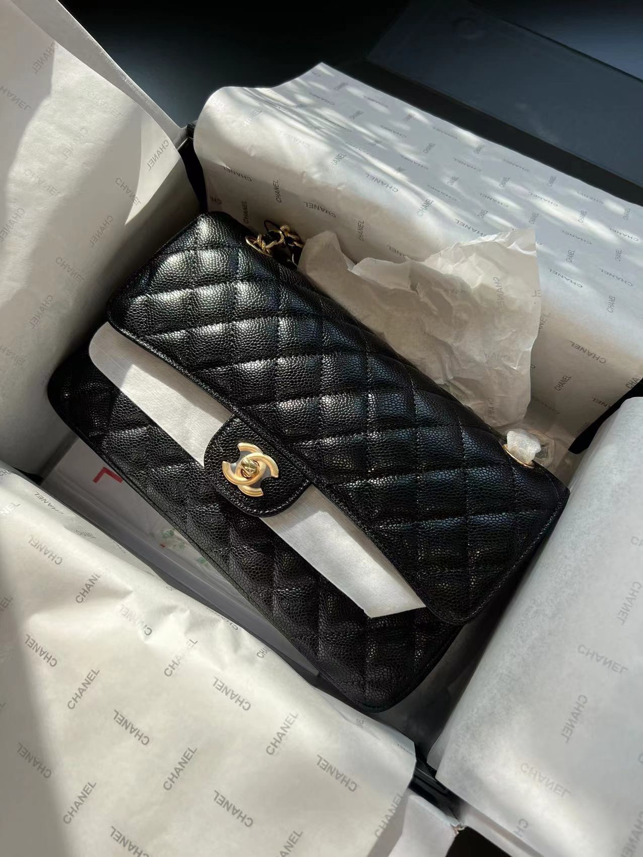 Chanel Cf Black Gold 23