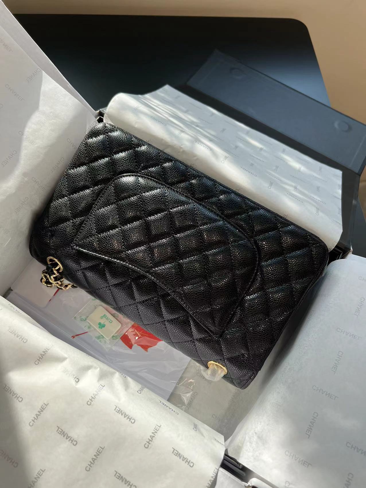 Chanel Cf Black Gold 23