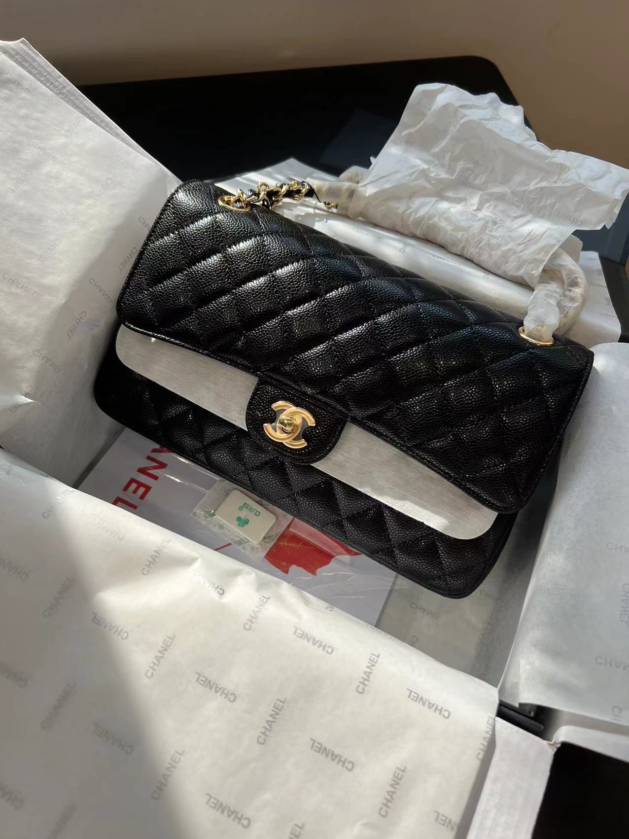 Chanel Cf Black Gold 23