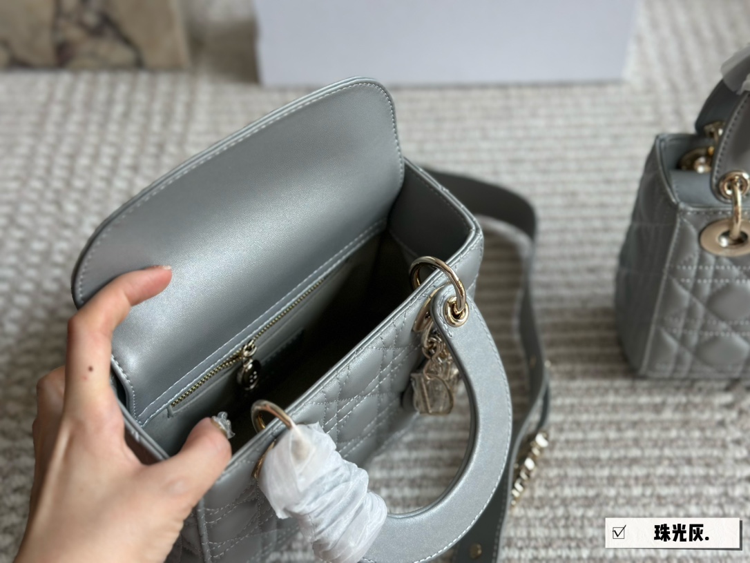 Dior pearlescent lady d bag