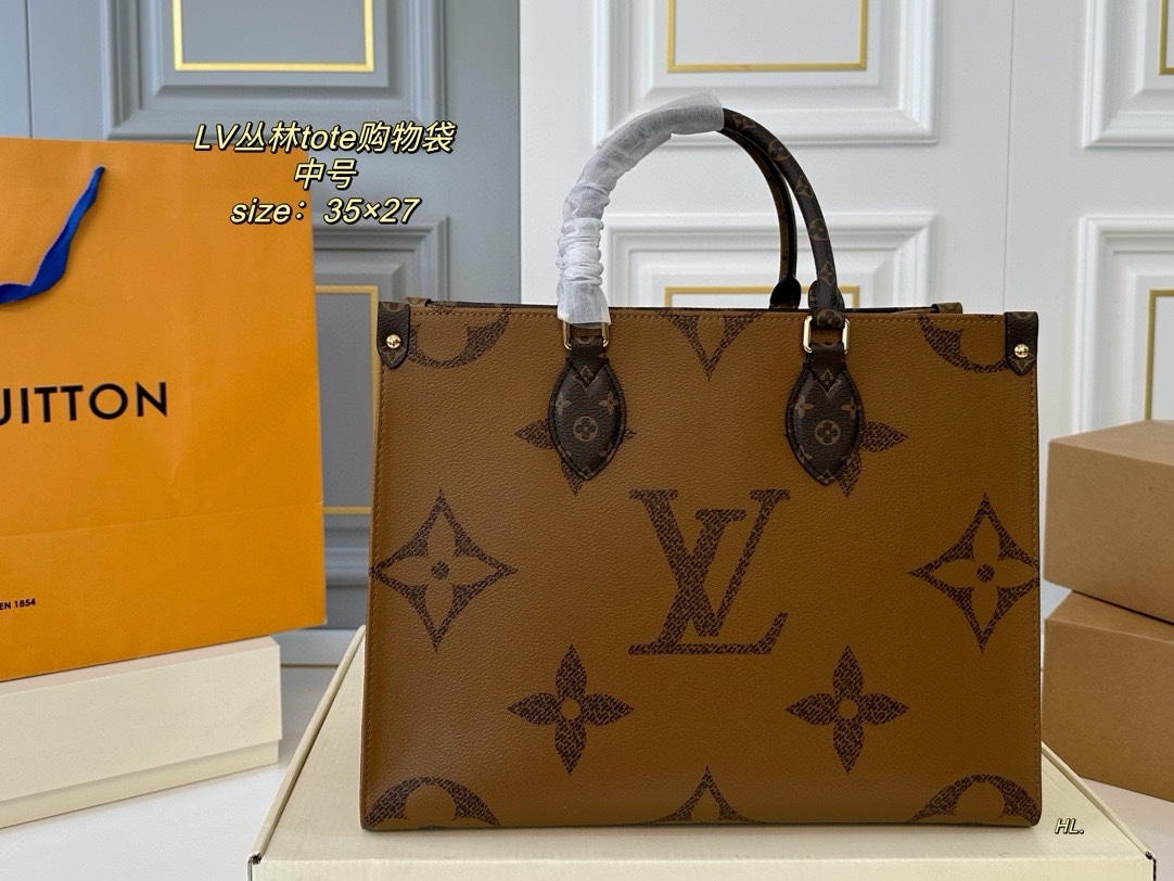 LV onthego tote shopping bag