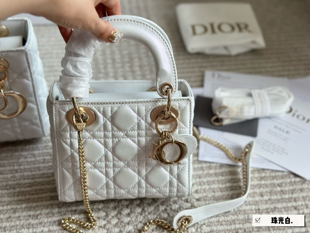 Dior pearlescent lady d bag