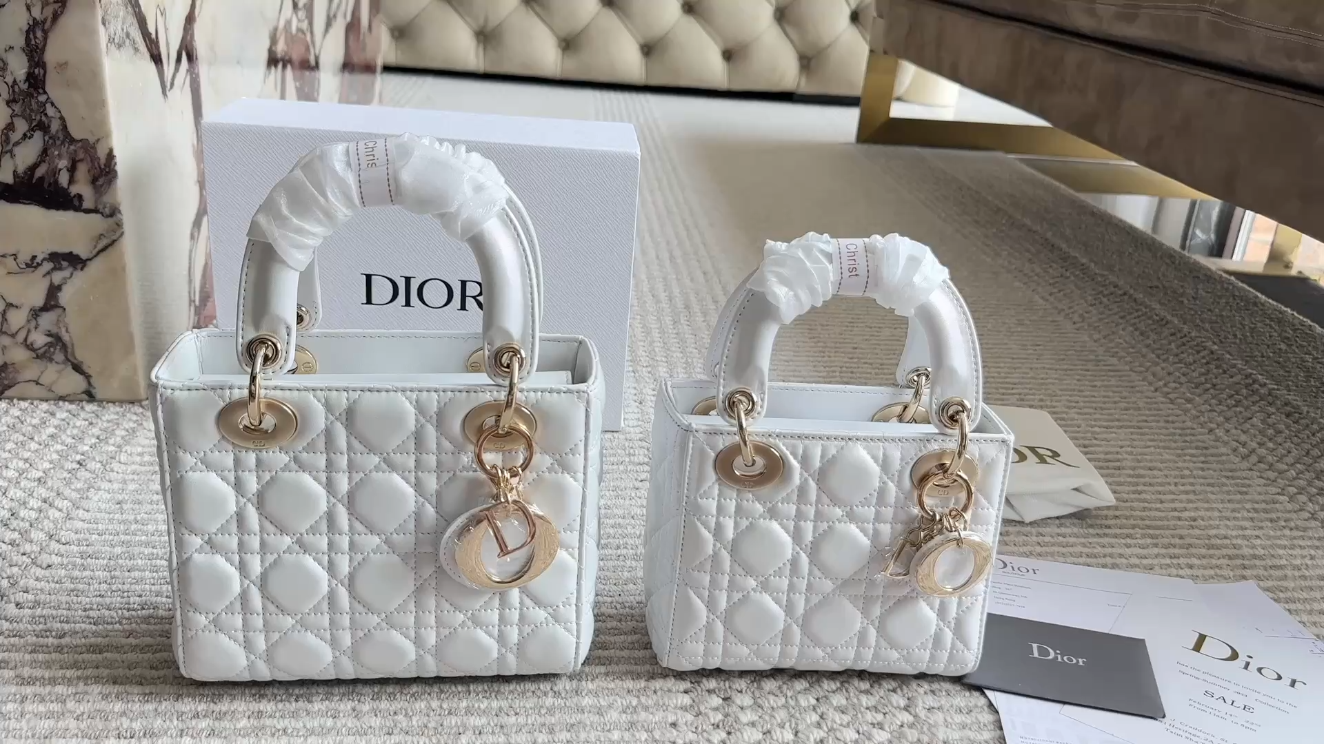 Dior pearlescent lady d bag