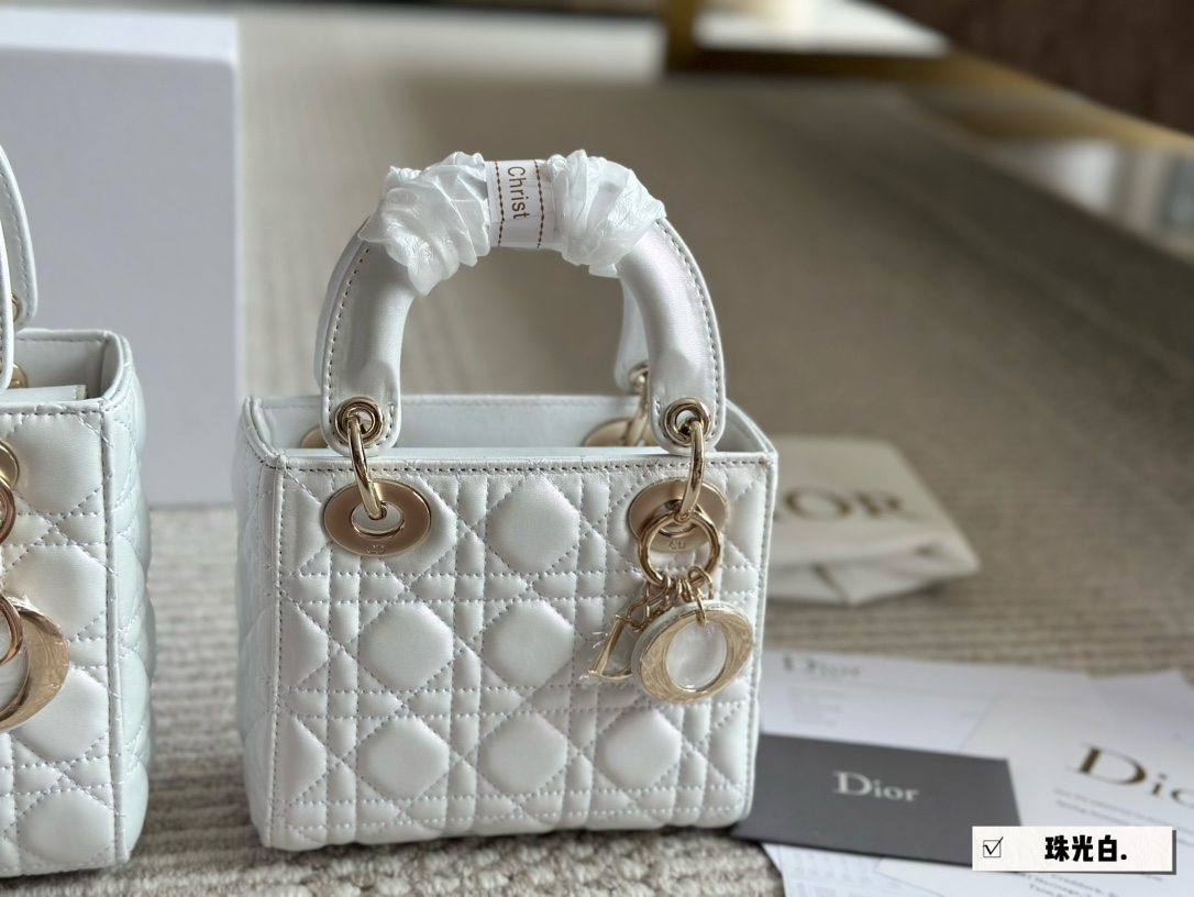 Dior pearlescent lady d bag