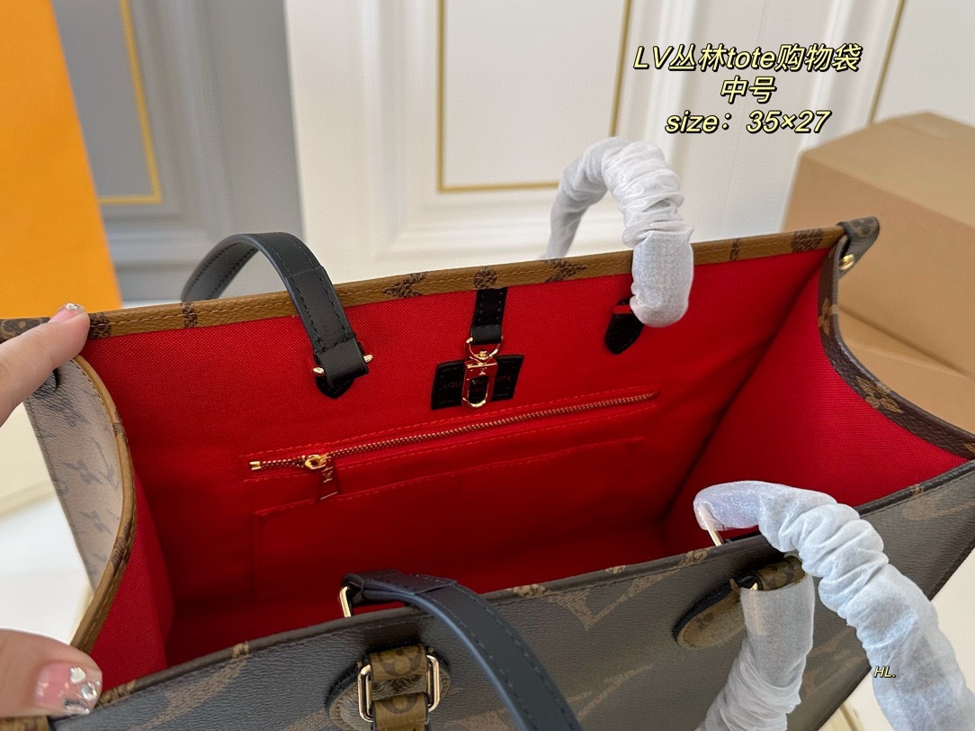 LV onthego tote shopping bag