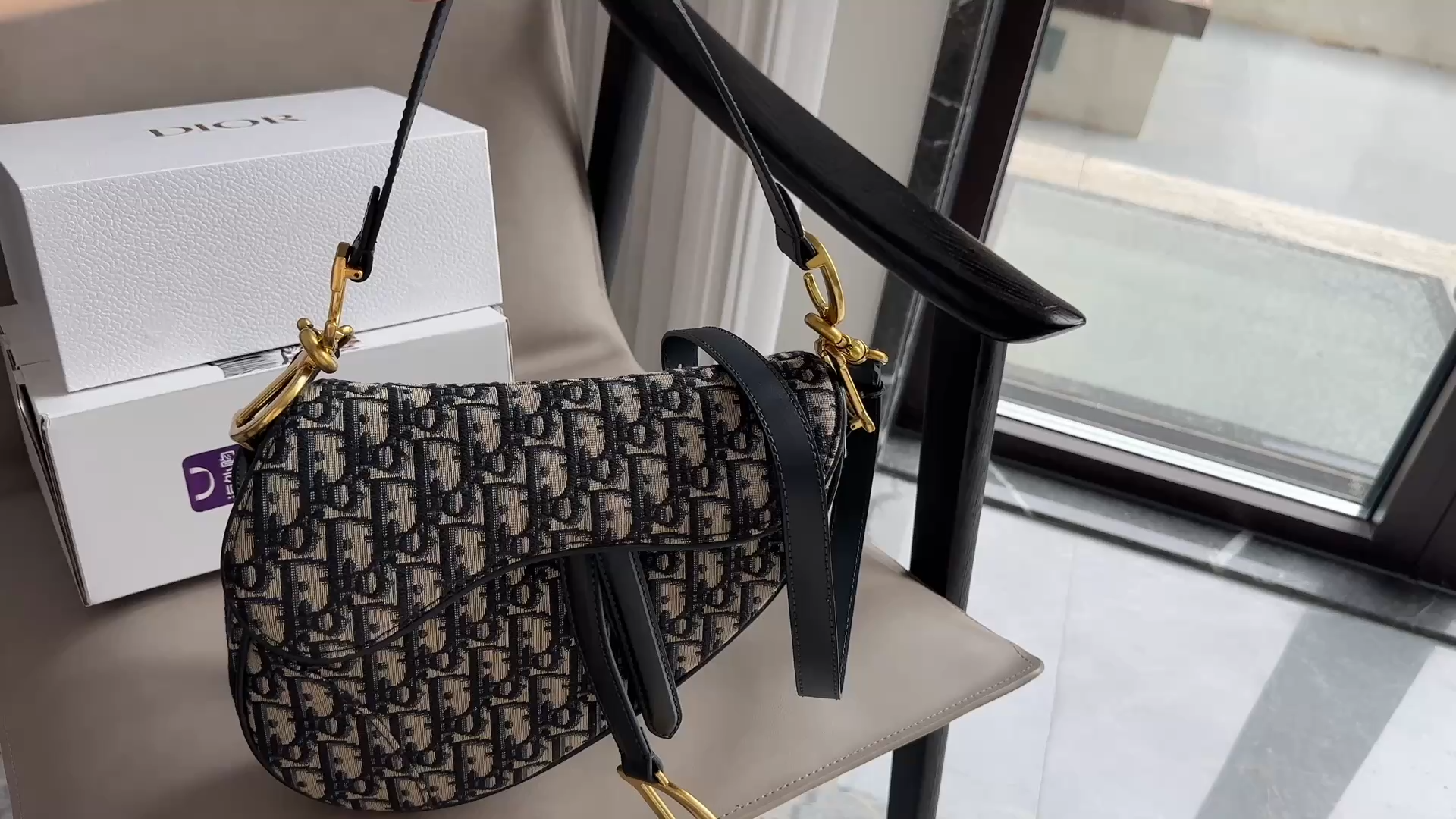 Dior old flower saddle bag