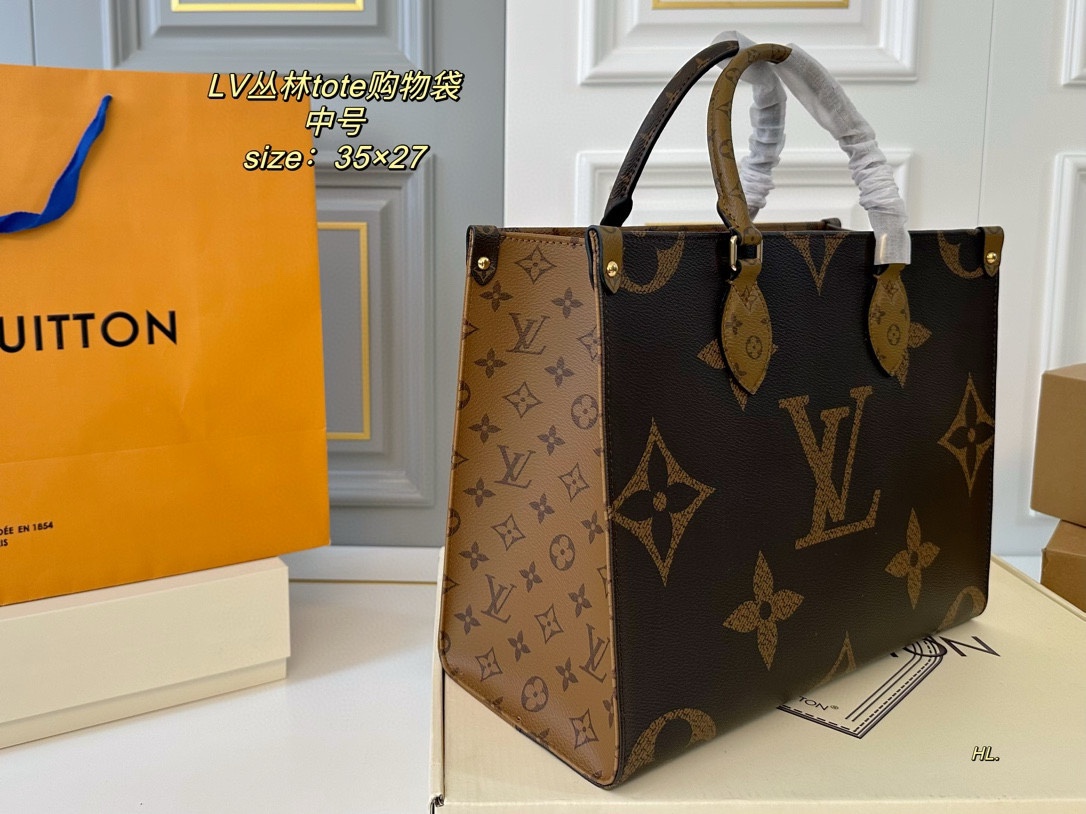 LV onthego tote shopping bag