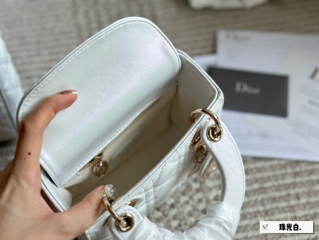 Dior pearlescent lady d bag