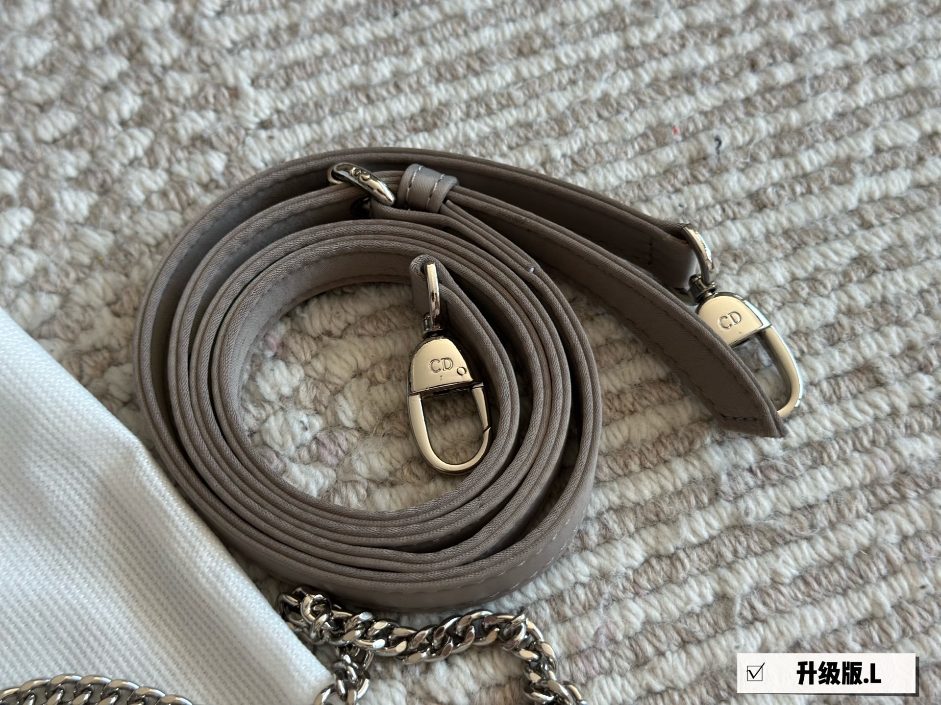 Dior lady d silk satin rhinestones grey