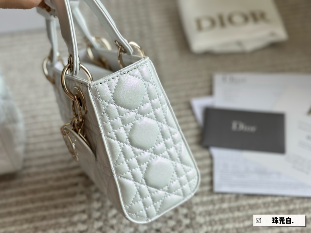 Dior pearlescent lady d bag
