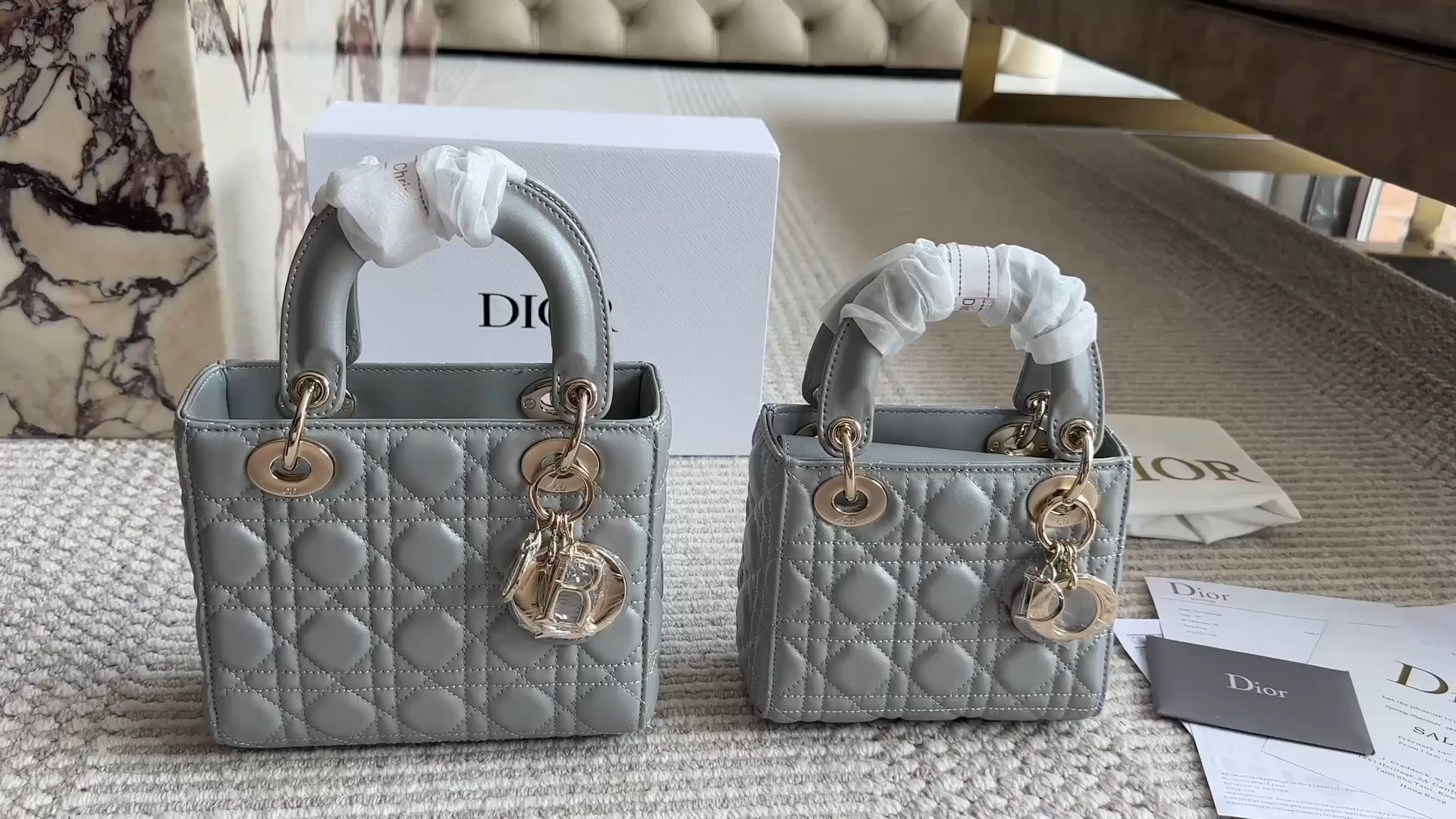 Dior pearlescent lady d bag