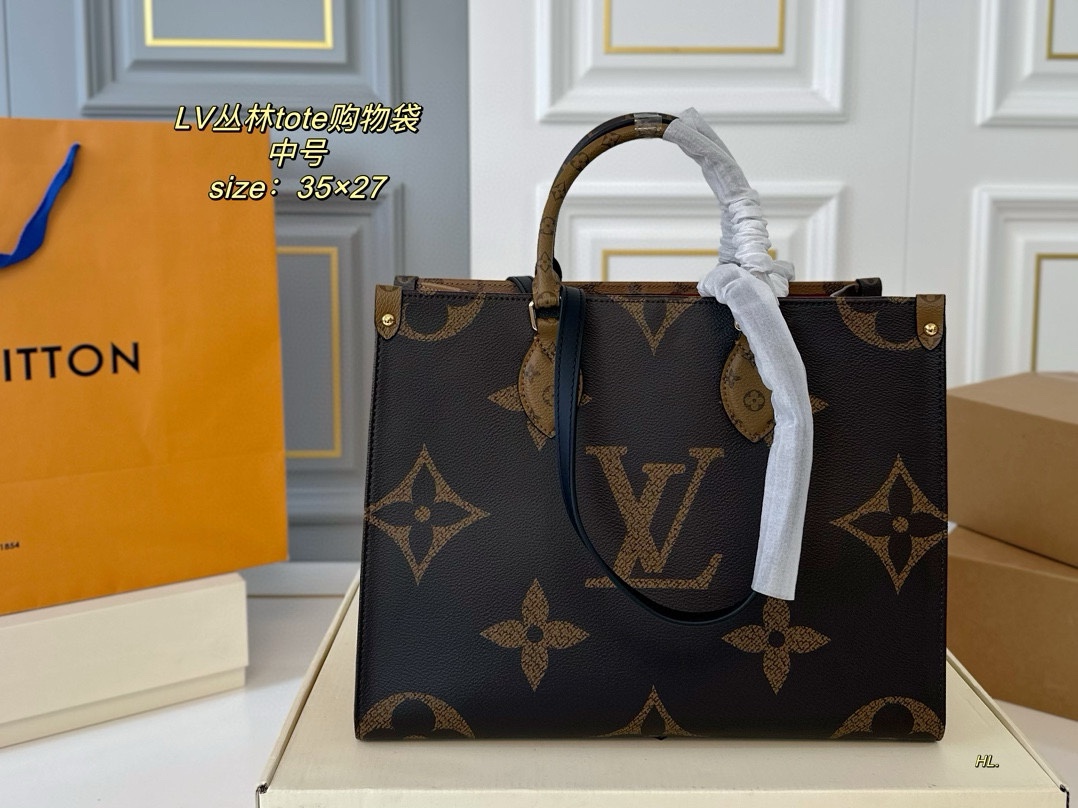 LV onthego tote shopping bag
