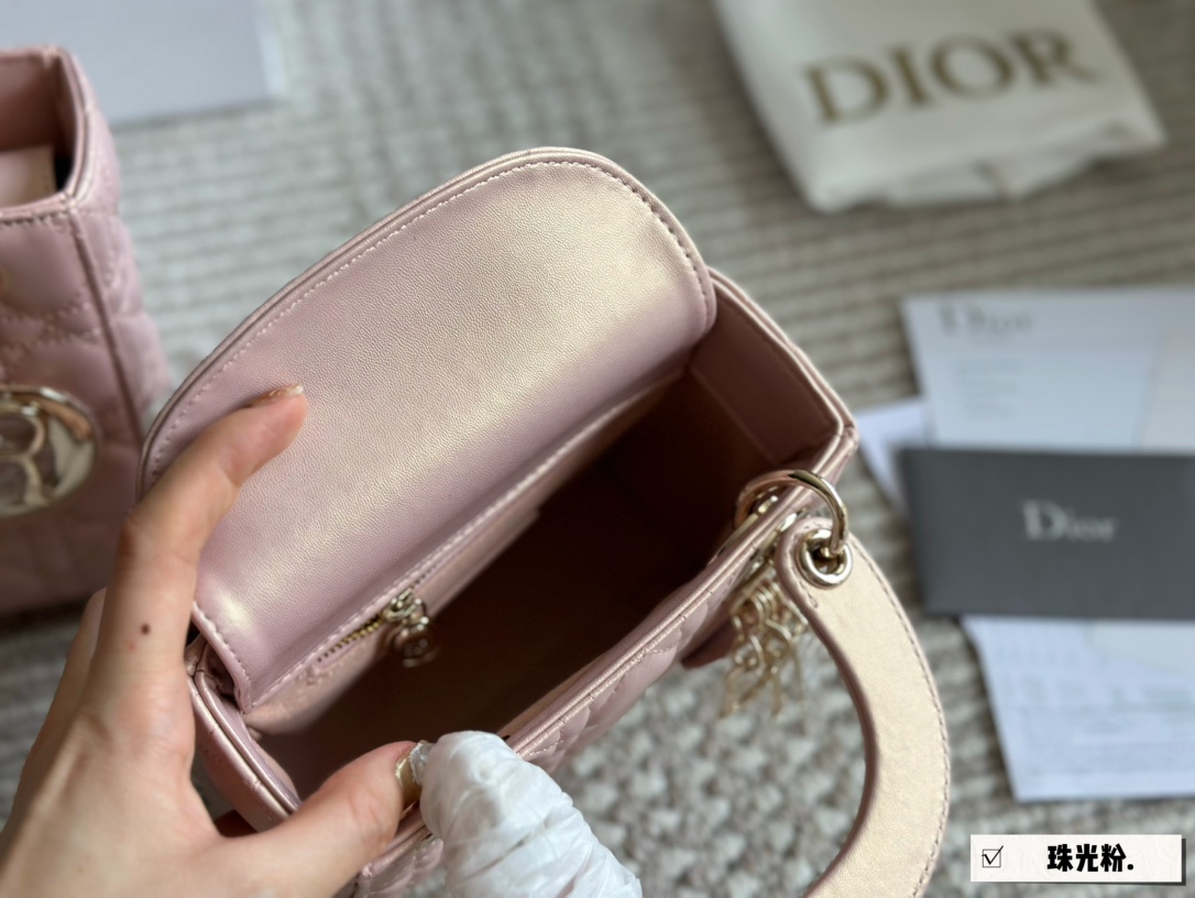 Dior pearlescent lady d bag