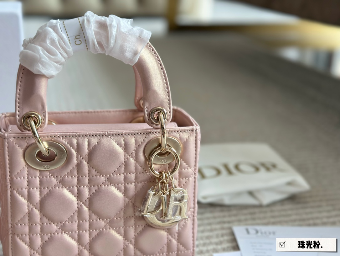 Dior pearlescent lady d bag